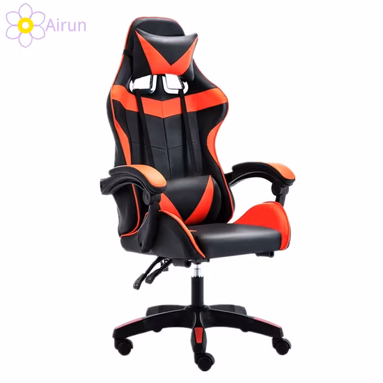 Chaise de course de jeu d'ordinateur ergonomique pivotante en cuir bon marché